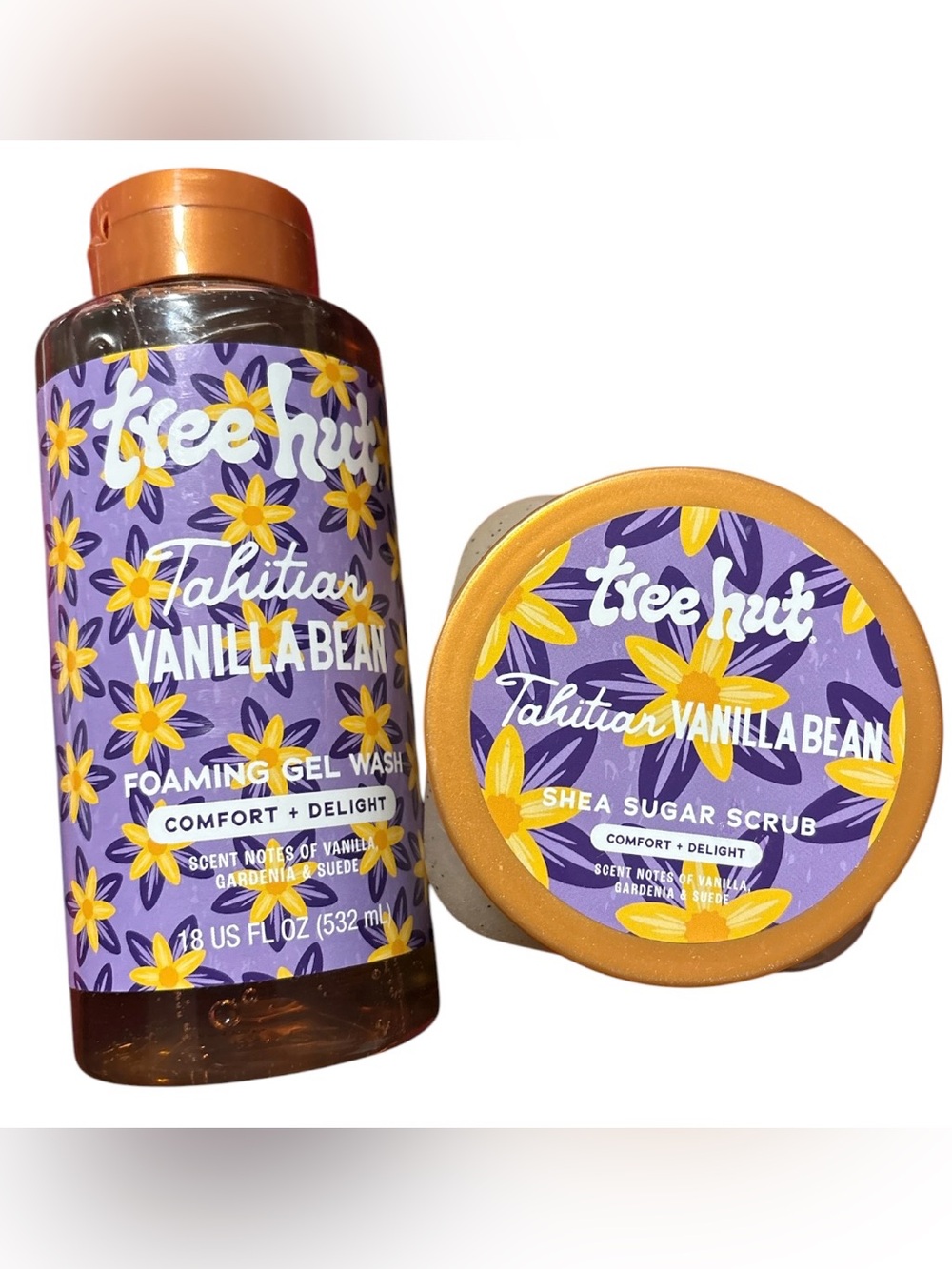 Tahitian Vanilla Bean Foaming Gel Wash & Shea Sugar Scrub Bundle